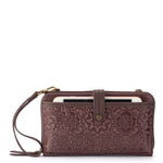 The Sak Iris Smartphone Wallet - Leather - Mahogany Tile Embossed