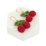 The Sak Cyrus Charm Earrings - Hand Crochet - Cherry