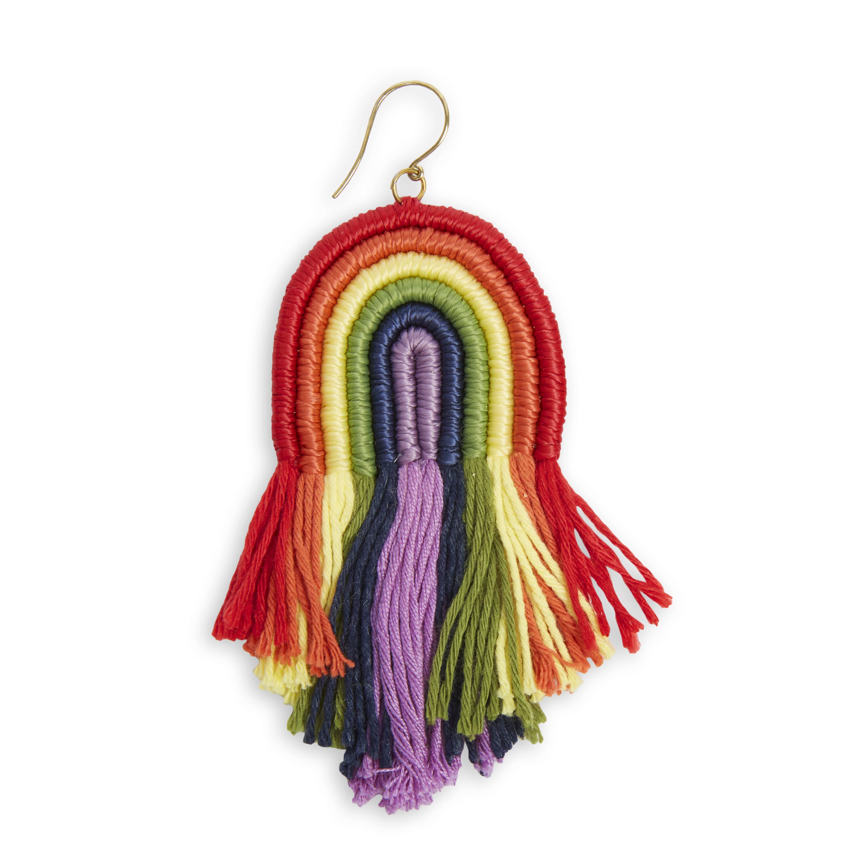 The Sak Cyrus Charm Earrings - Hand Crochet - Rainbow