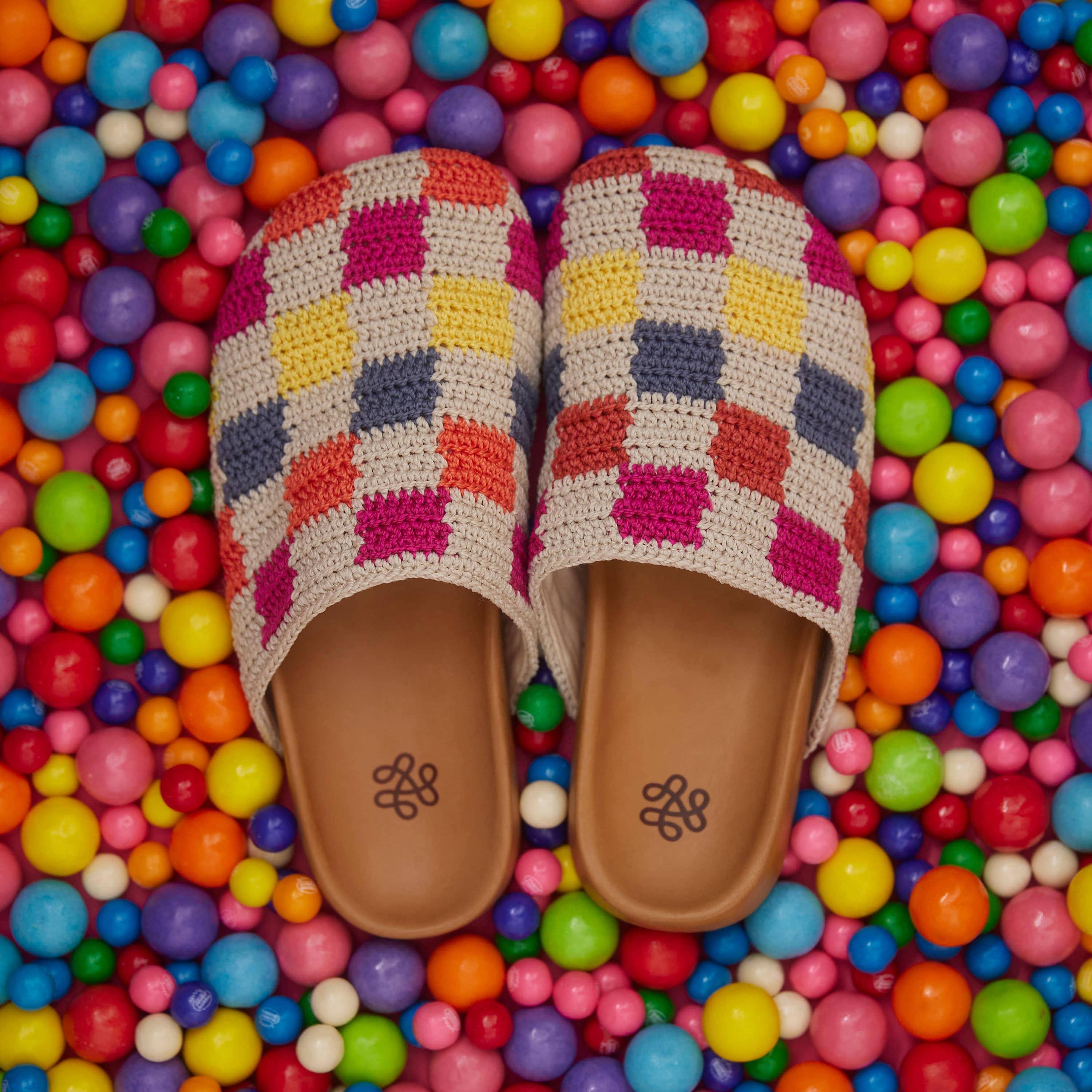 The Sak Bolinas Clog - Hand Crochet - Multi Check