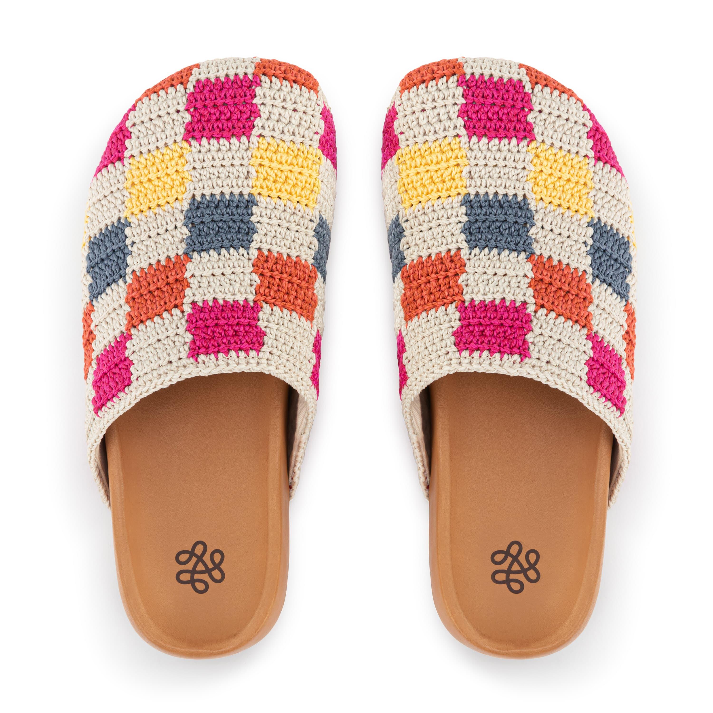 The Sak Bolinas Clog - Hand Crochet - Multi Check