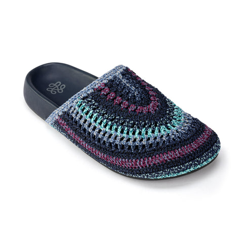 The Sak Bolinas Clog - Hand Crochet - Lapis Stripe