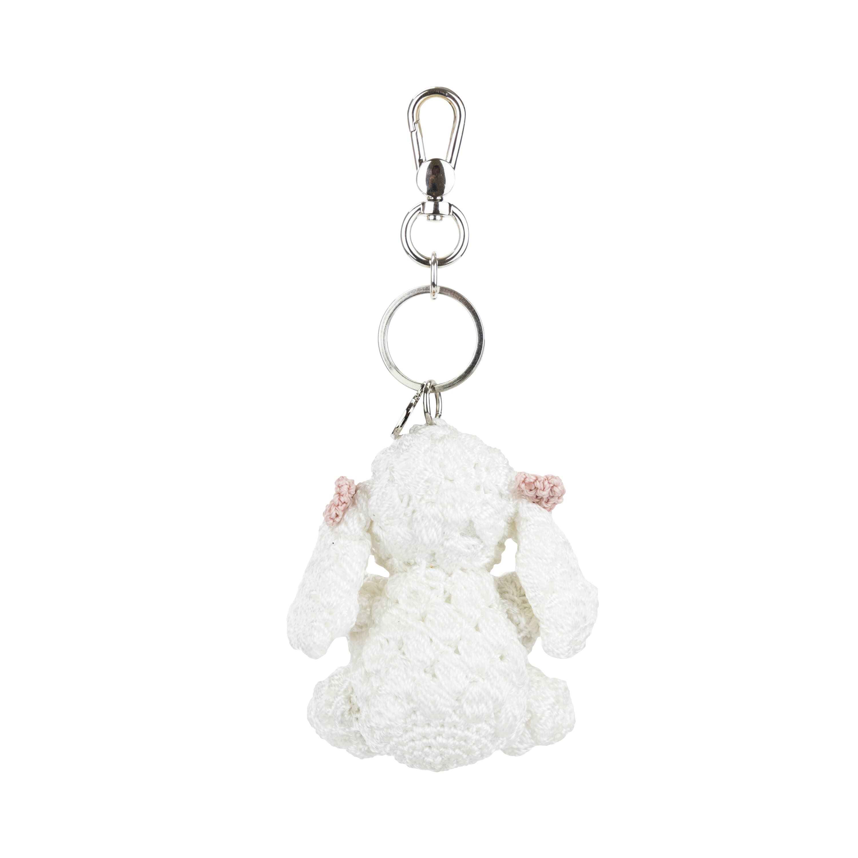 The Sak Yarnicharmz Dangle - Hand Crochet - White Poodle