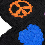 The Sak Haven Balaclava Gloves Set - Hand Crochet - Black Peace And Love
