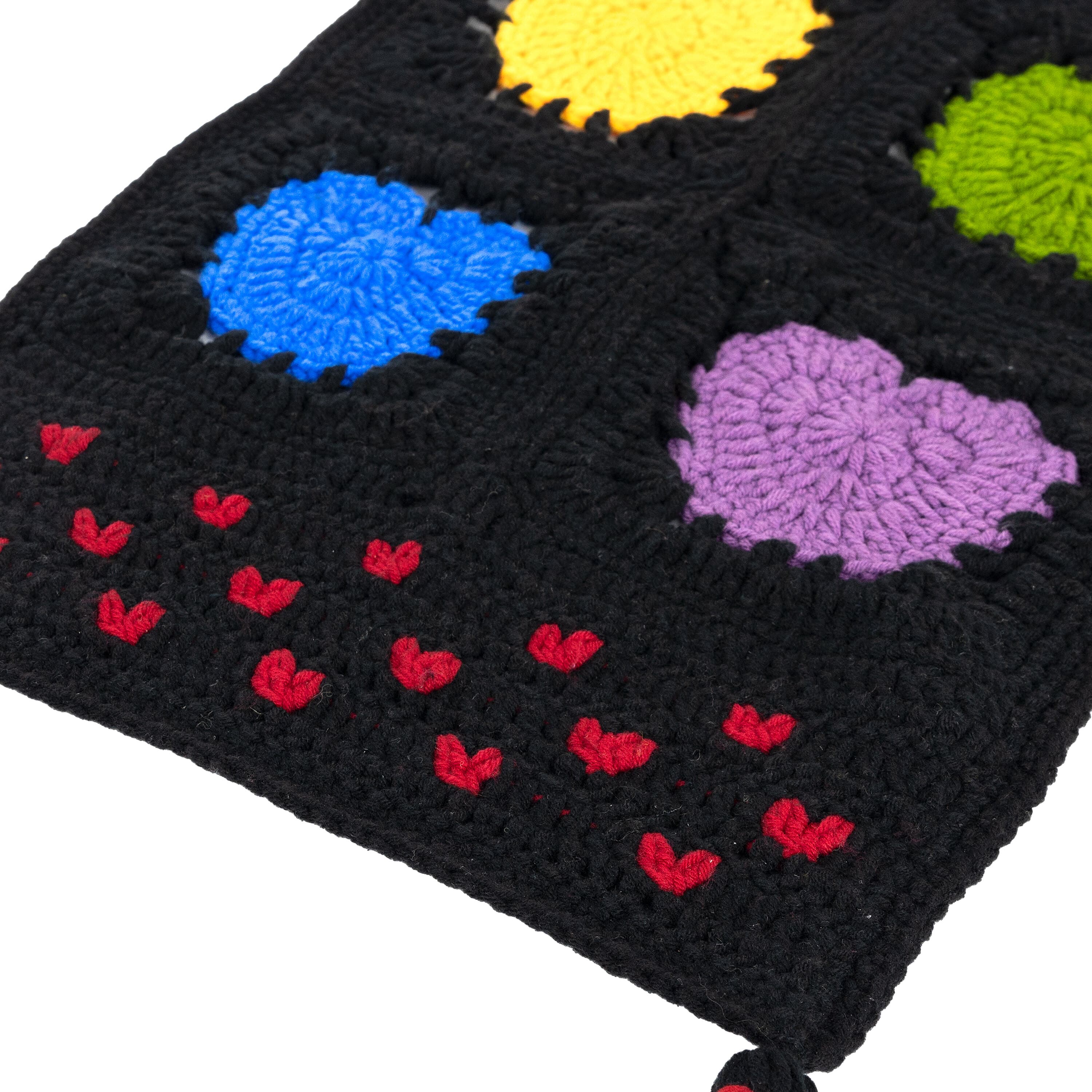 The Sak Haven Cozy Scarf - Hand Crochet - Black Peace And Love