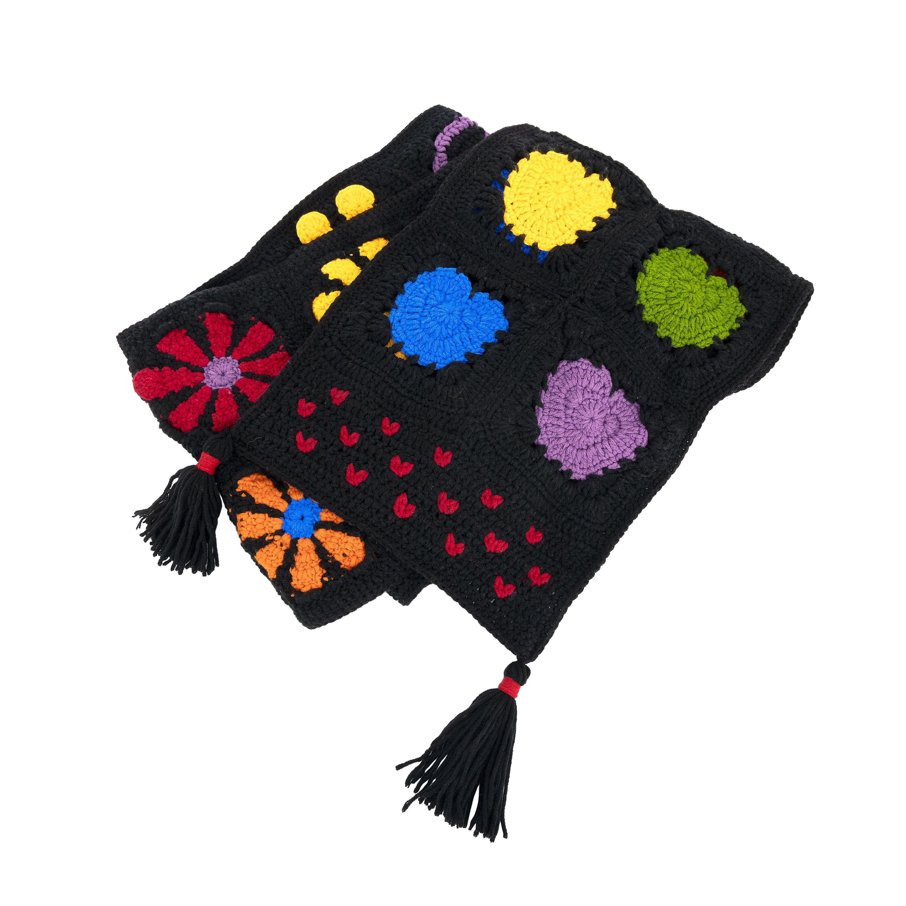 The Sak Haven Cozy Scarf - Hand Crochet - Black Peace And Love
