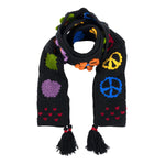 The Sak Haven Cozy Scarf - Hand Crochet - Black Peace And Love