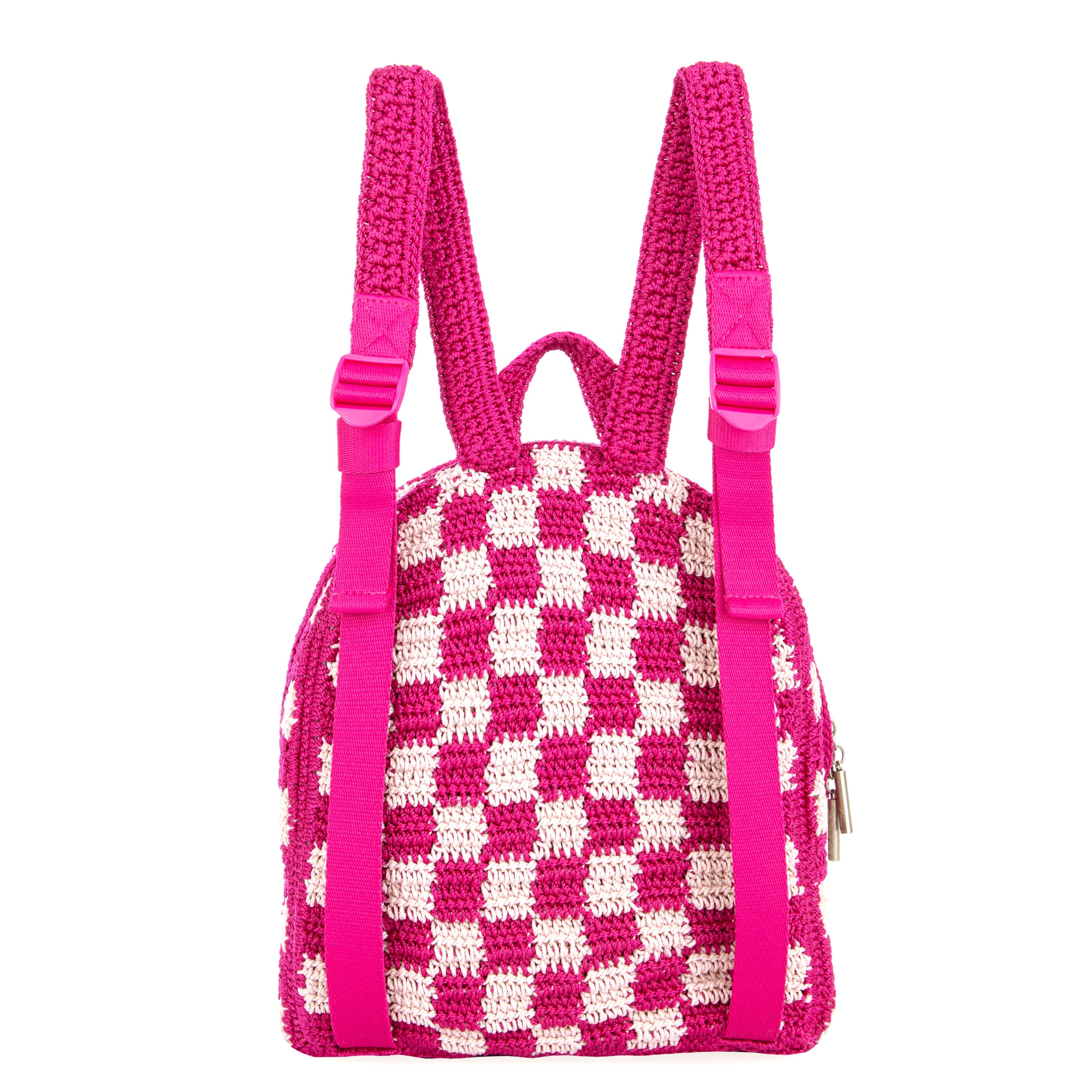The Sak Misty Kids Backpack - Hand Crochet - Pinkberry Check
