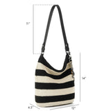 The Sak Sequoia Hobo - Hand Crochet - Black Stripe