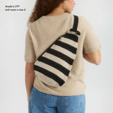 The Sak Geo Sling Backpack - Hand Crochet - Black Stripe