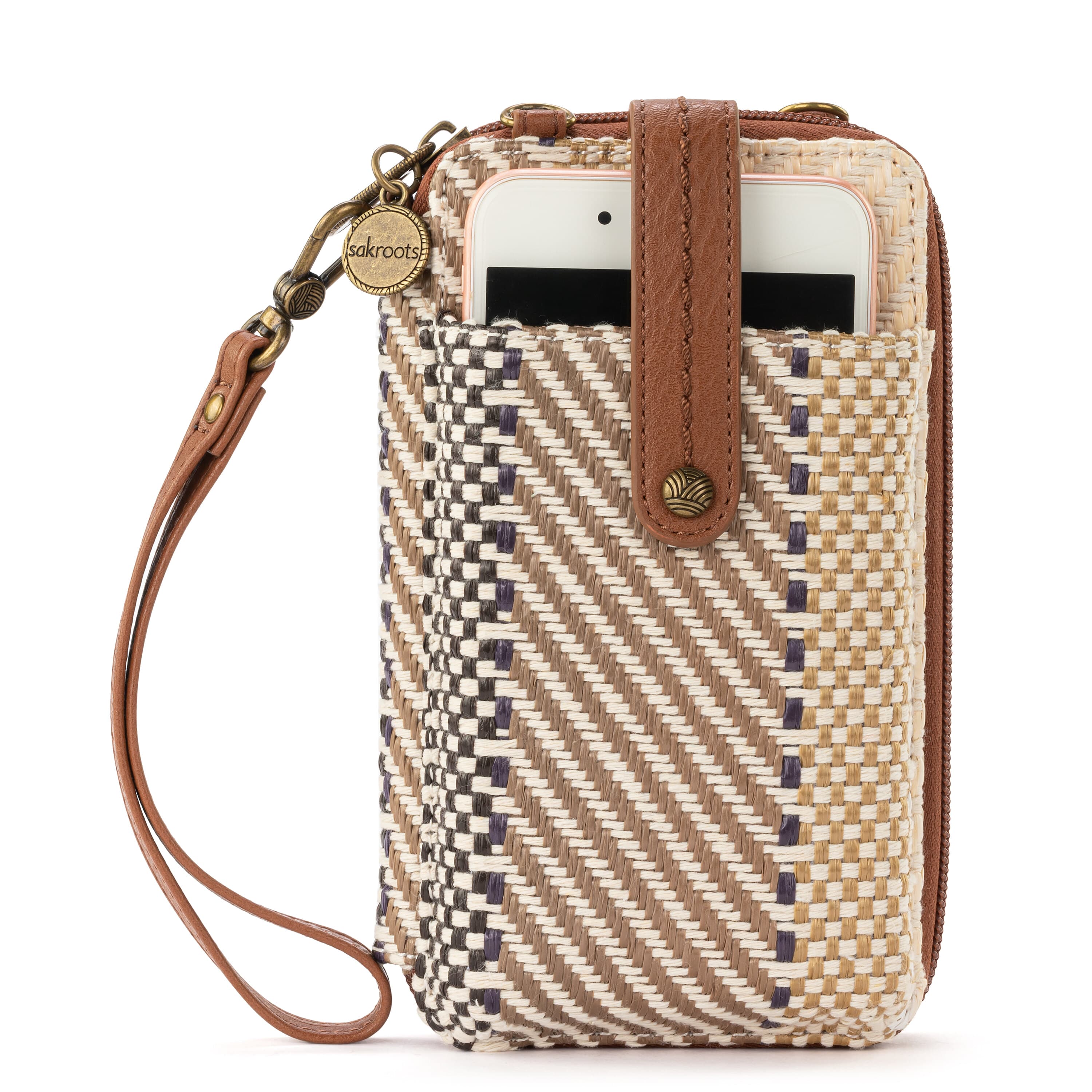 Sakroots Salinas Smartphone Wallet - Straw - Tobacco Batik World Woven