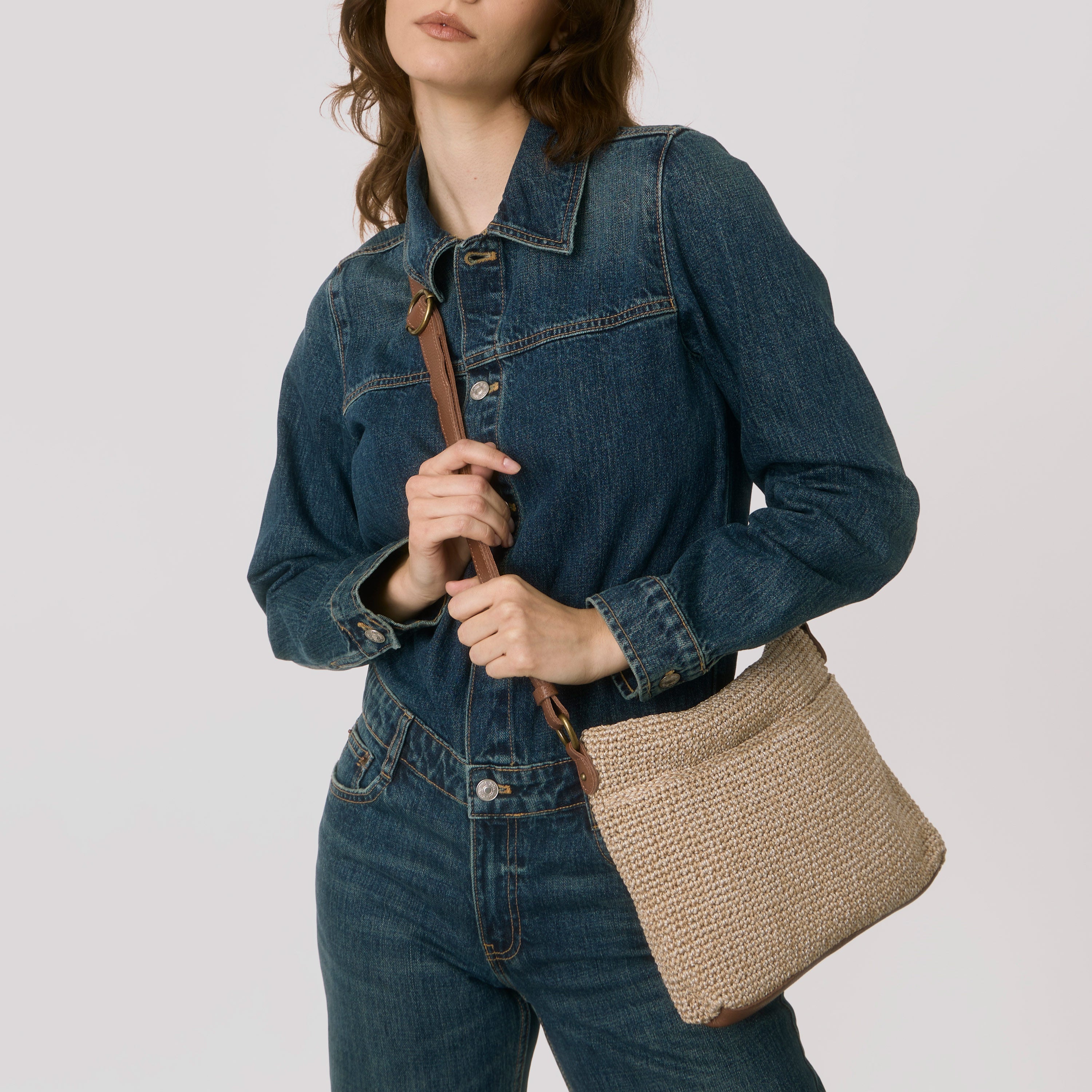 The Sak Melrose Crossbody - Hand Crochet - Bamboo Static