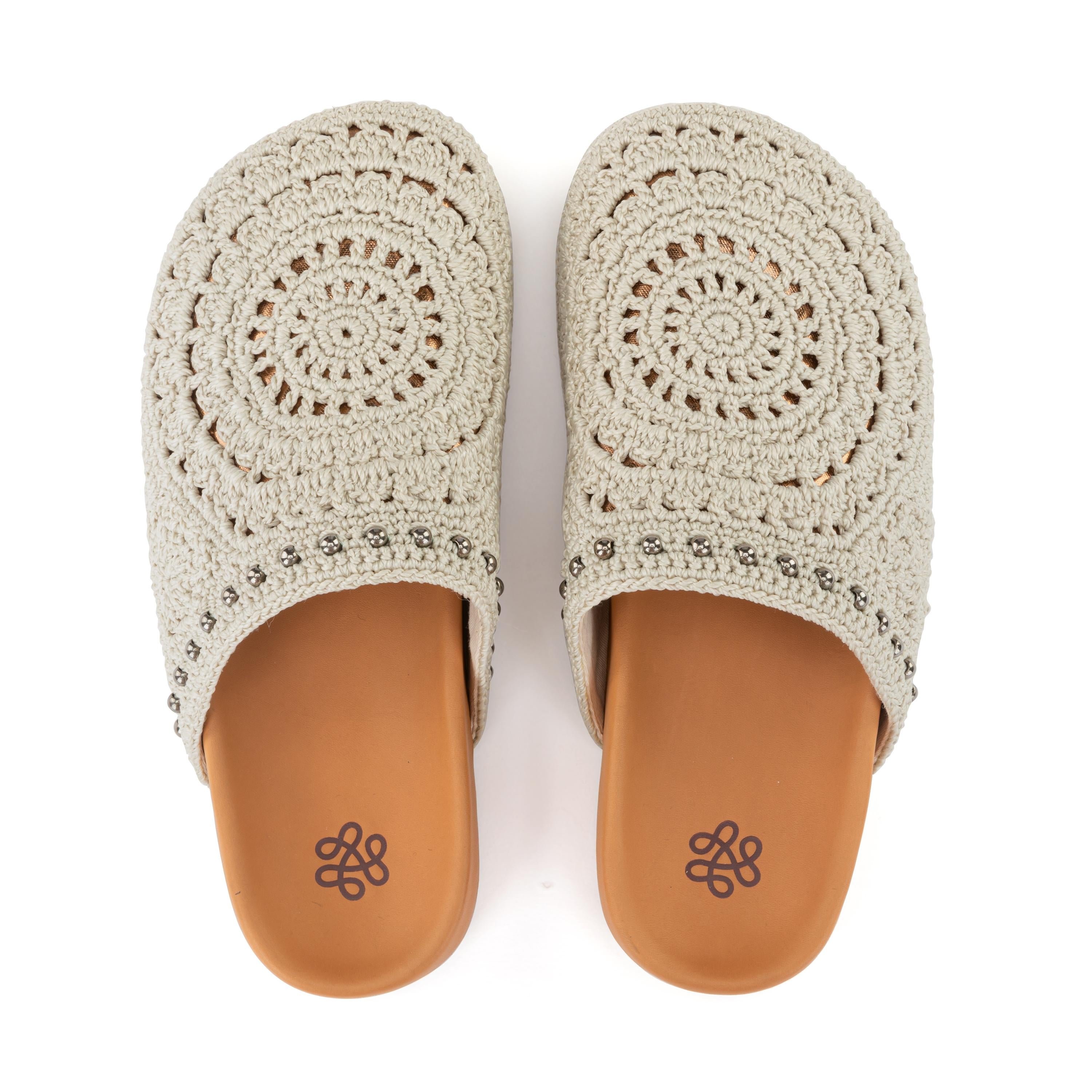 The Sak Bolinas Clog - Hand Crochet - Natural Medallion