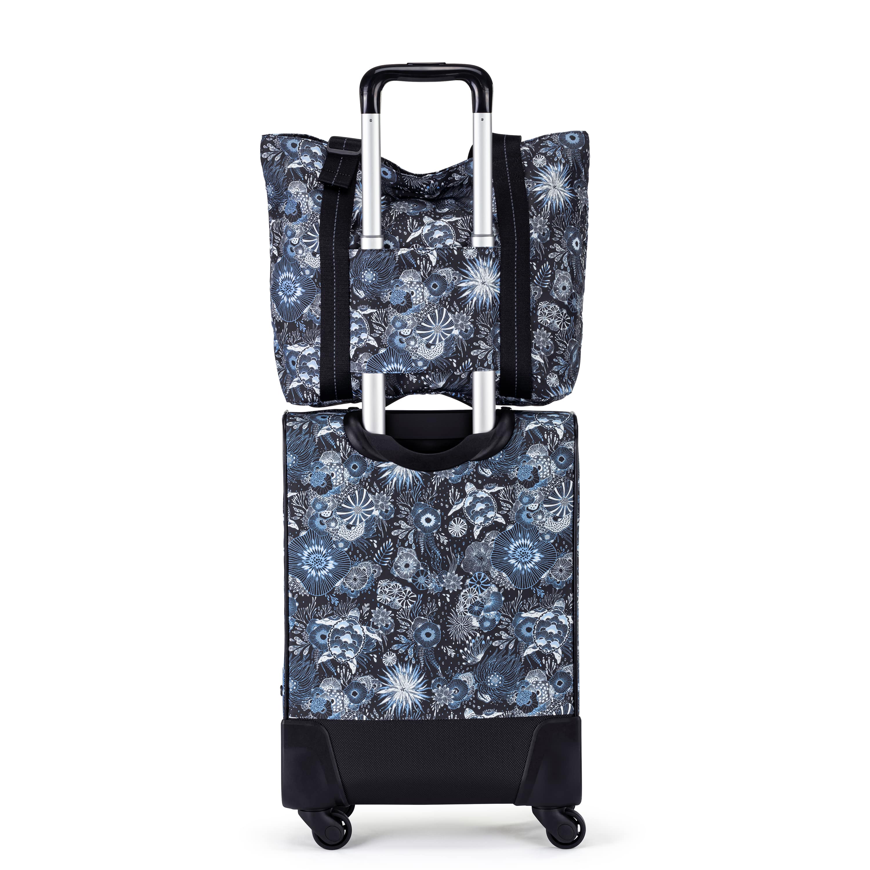 Sakroots On The Go 21" Spinner Luggage Bundle - EcoTwill - Midnight Seascape