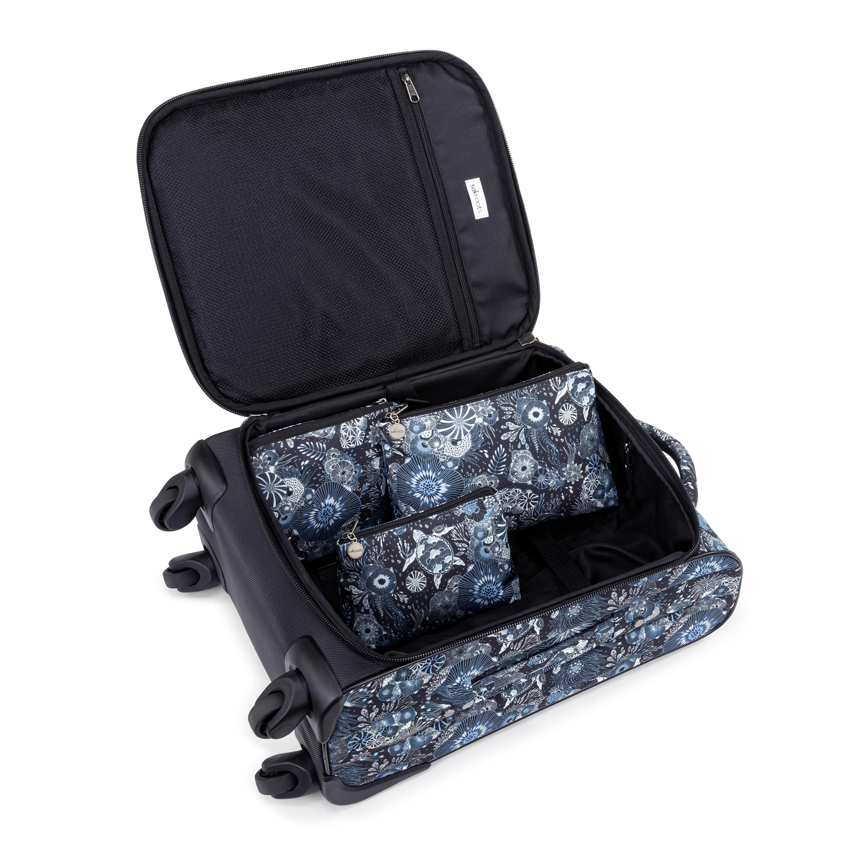 Sakroots On The Go 21" Spinner Luggage Bundle - EcoTwill - Midnight Seascape