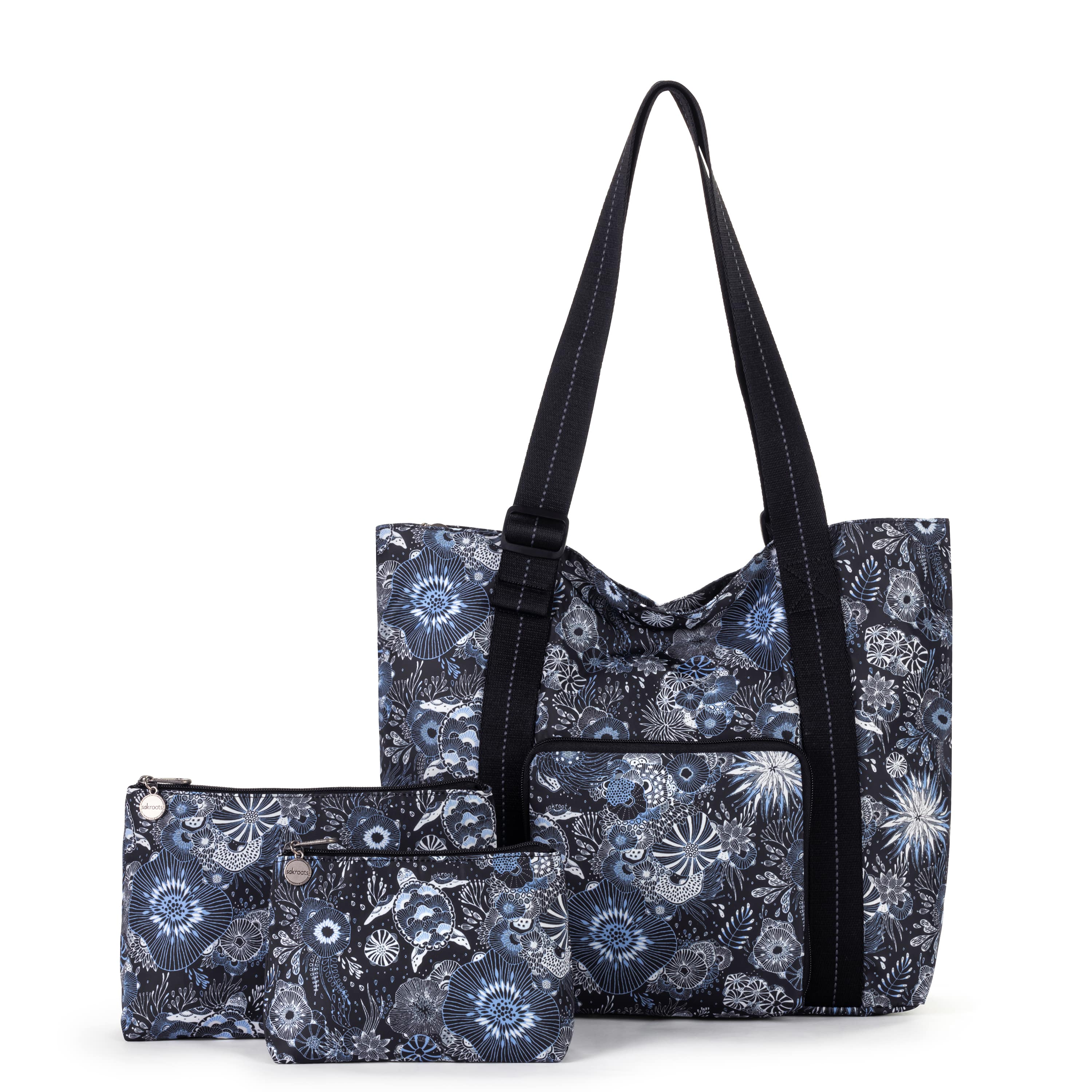 Sakroots On The Go 21" Spinner Luggage Bundle - EcoTwill - Midnight Seascape