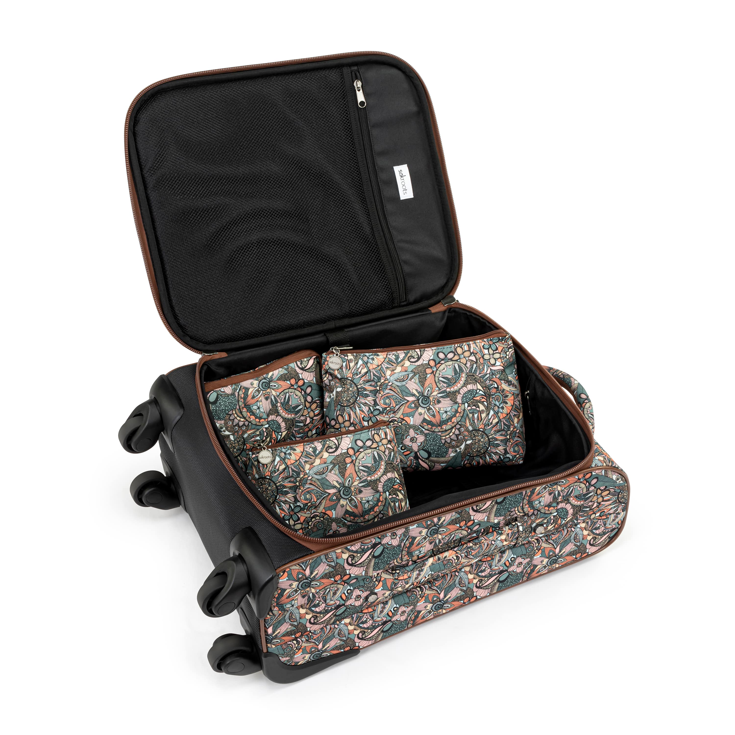 Sakroots On The Go 21" Spinner Luggage Bundle - EcoTwill - Sienna Spirit Desert