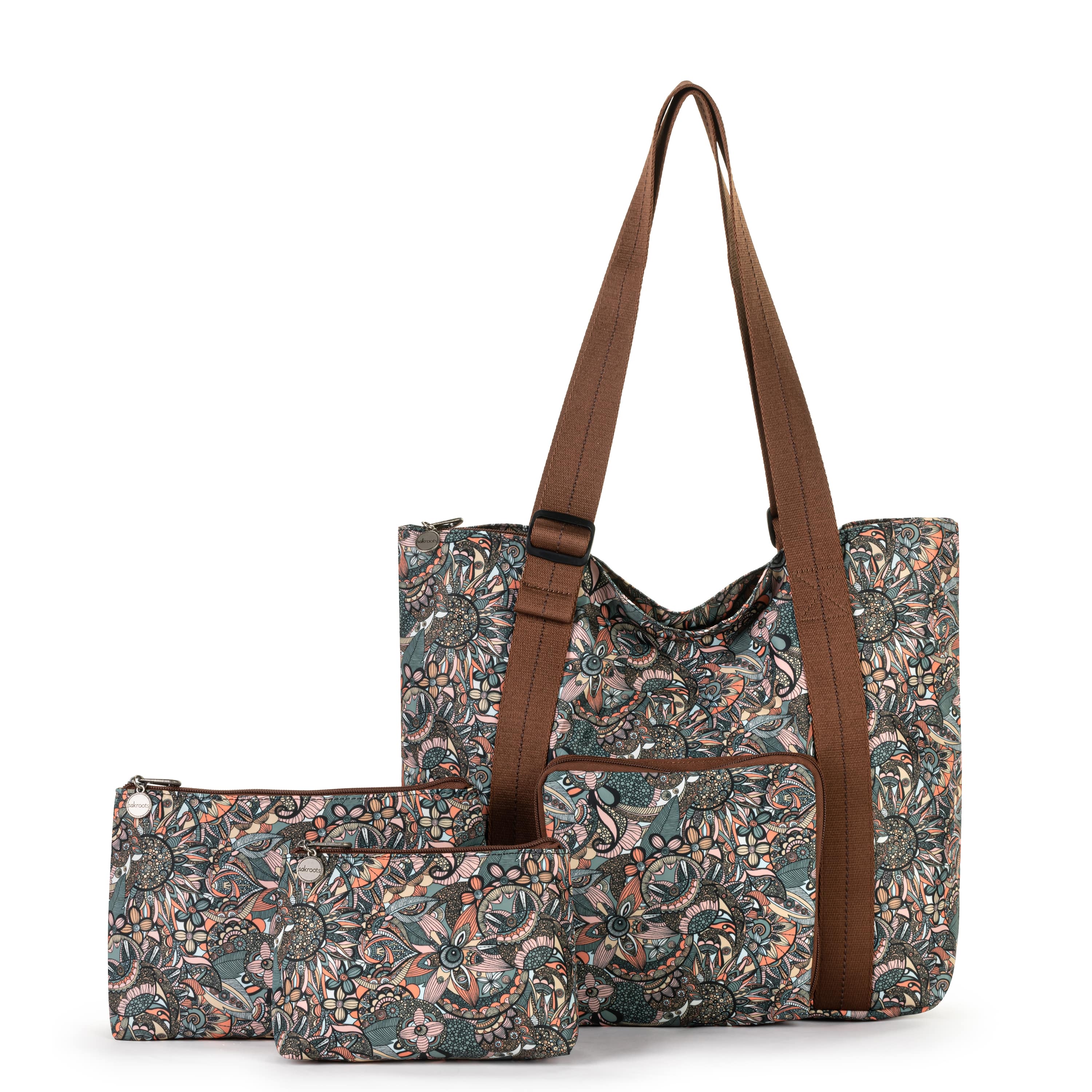 Sakroots On The Go 21" Spinner Luggage Bundle - EcoTwill - Sienna Spirit Desert