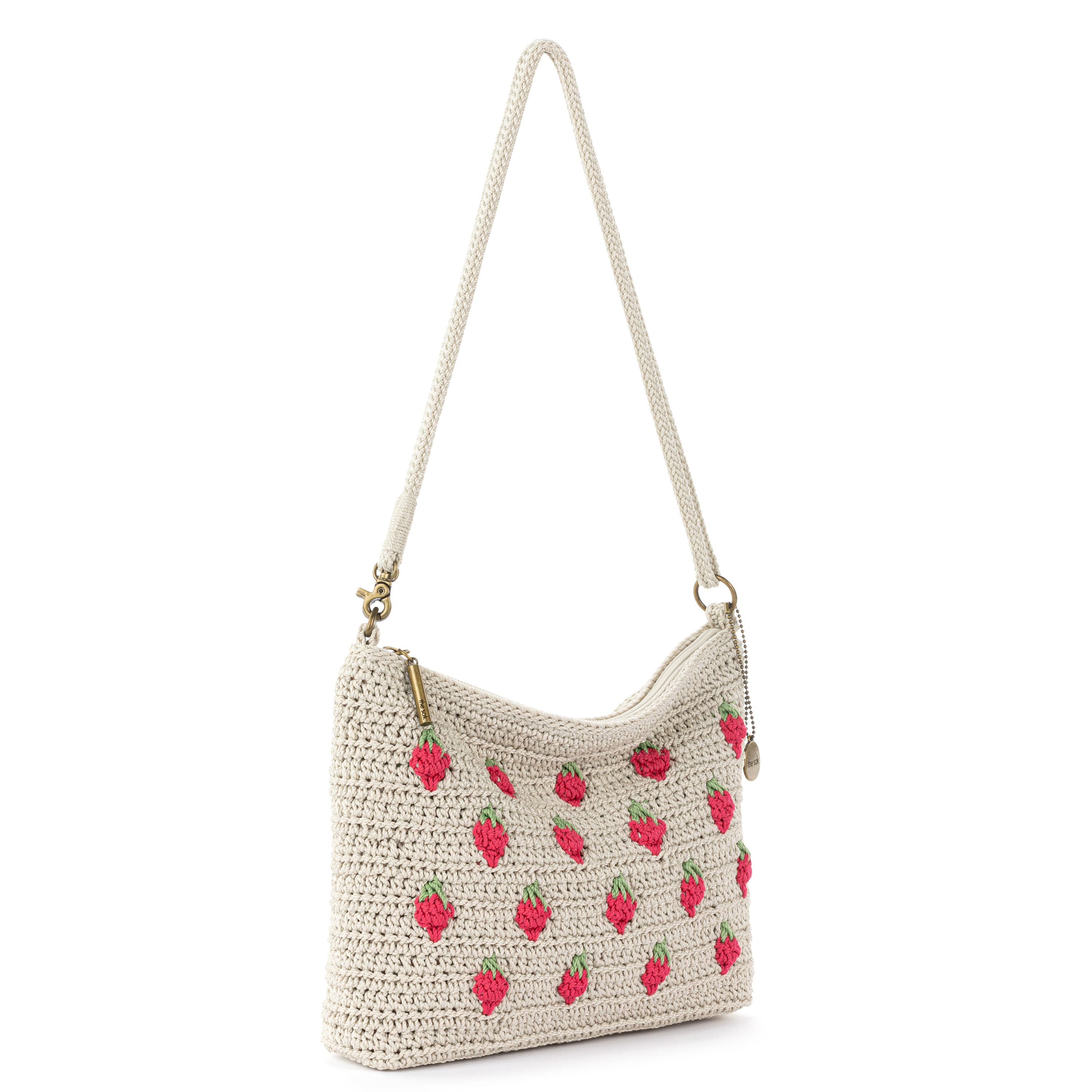 The Sak Lumi Crossbody - Hand Crochet - Natural Strawberries