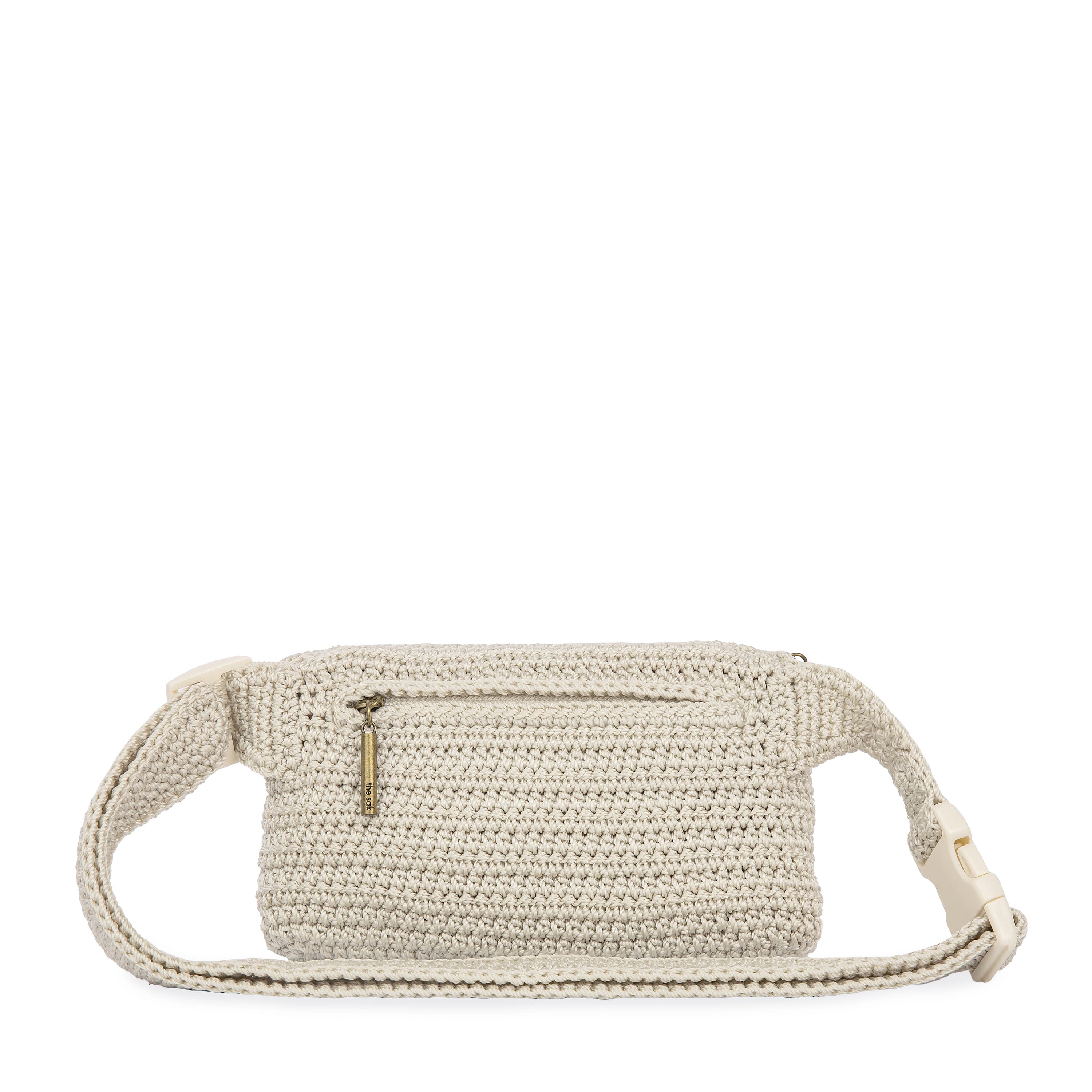 The Sak Caraway Small Belt Bag - Hand Crochet - Natural Strawberries