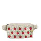 The Sak Caraway Small Belt Bag - Hand Crochet - Natural Strawberries