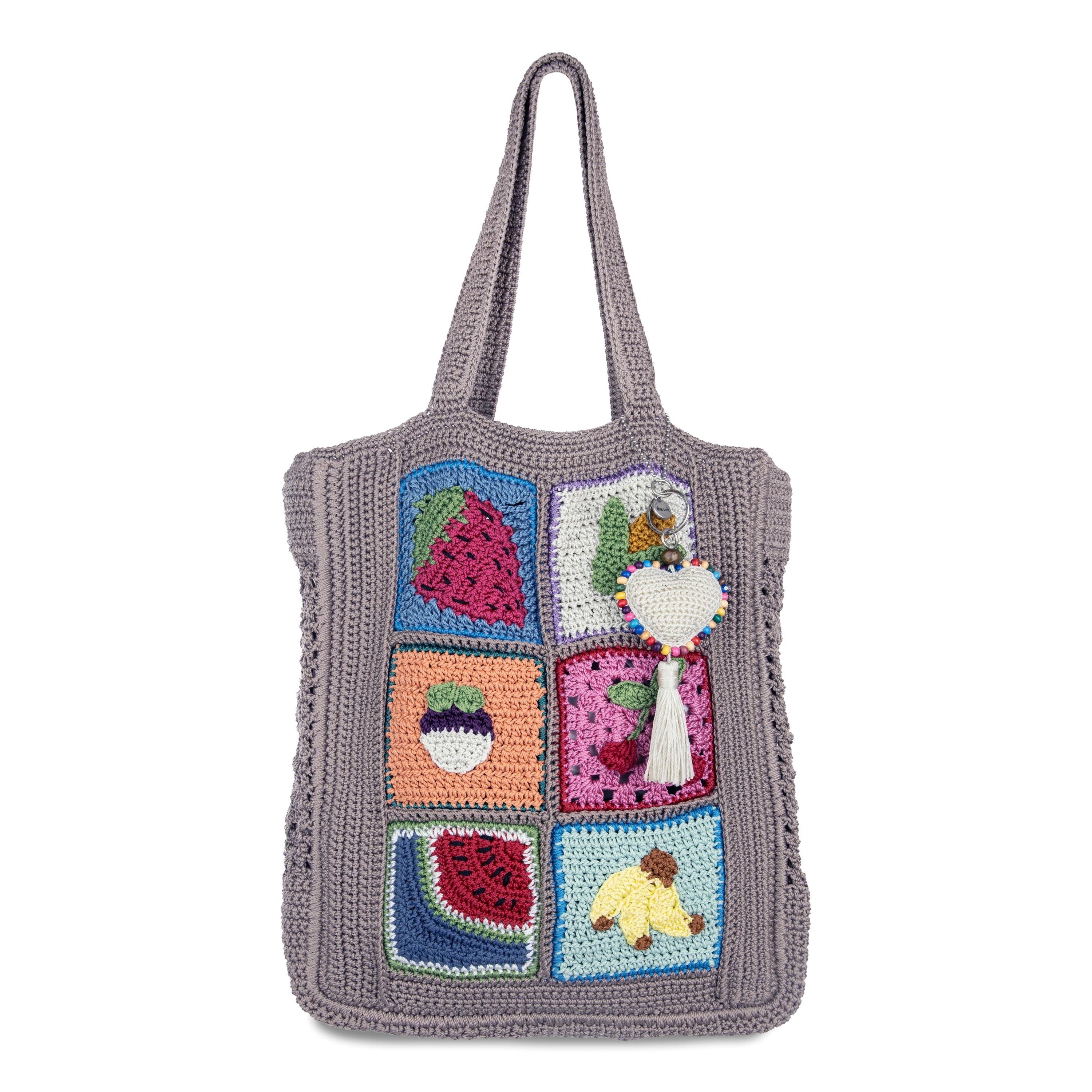 The Sak Lanie Market Tote - Hand Crochet - Fruit Vegetable Multi