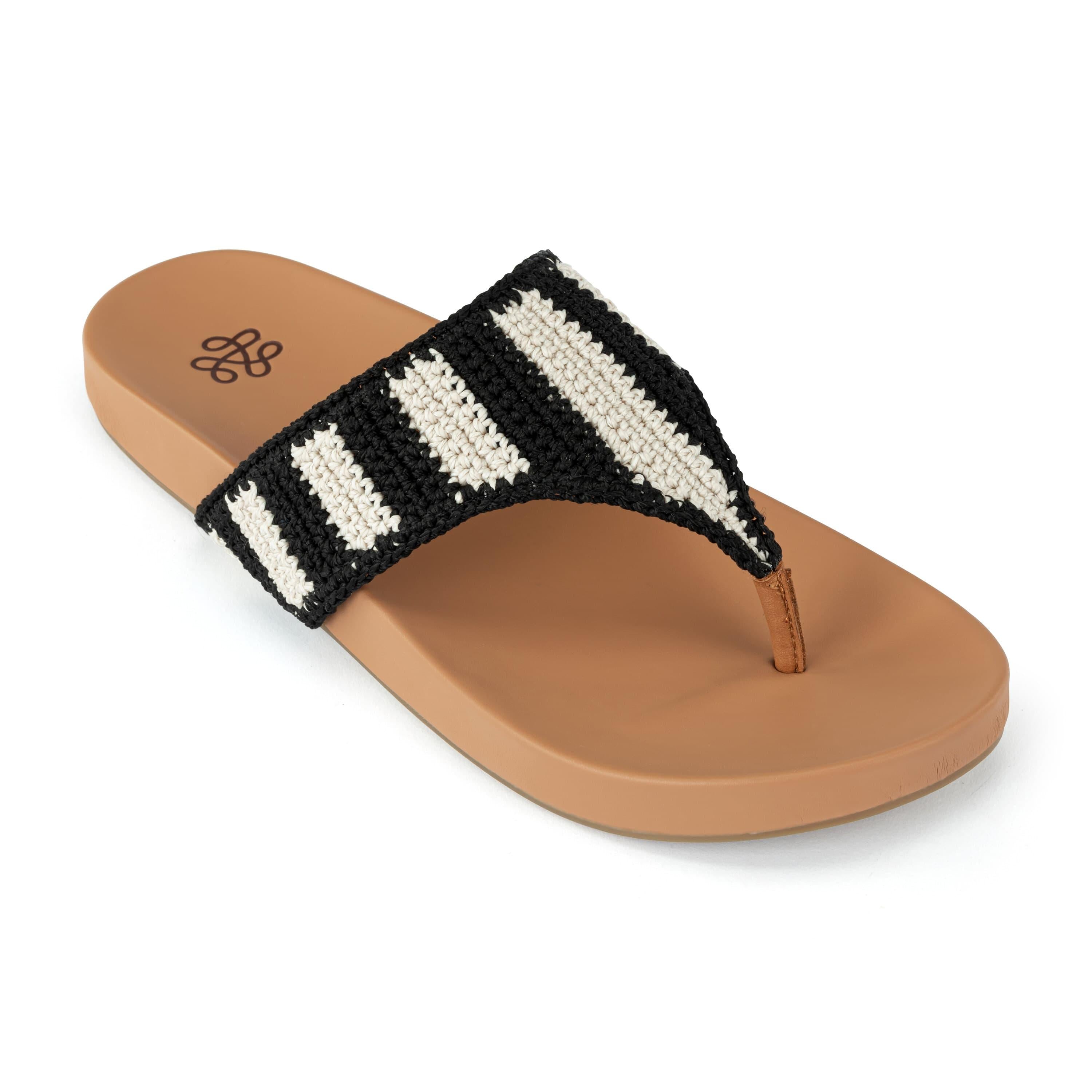 The Sak Everly Sandal - Hand Crochet - Black Stripe