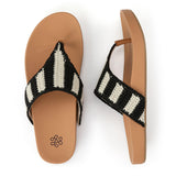 The Sak Everly Sandal - Hand Crochet - Black Stripe