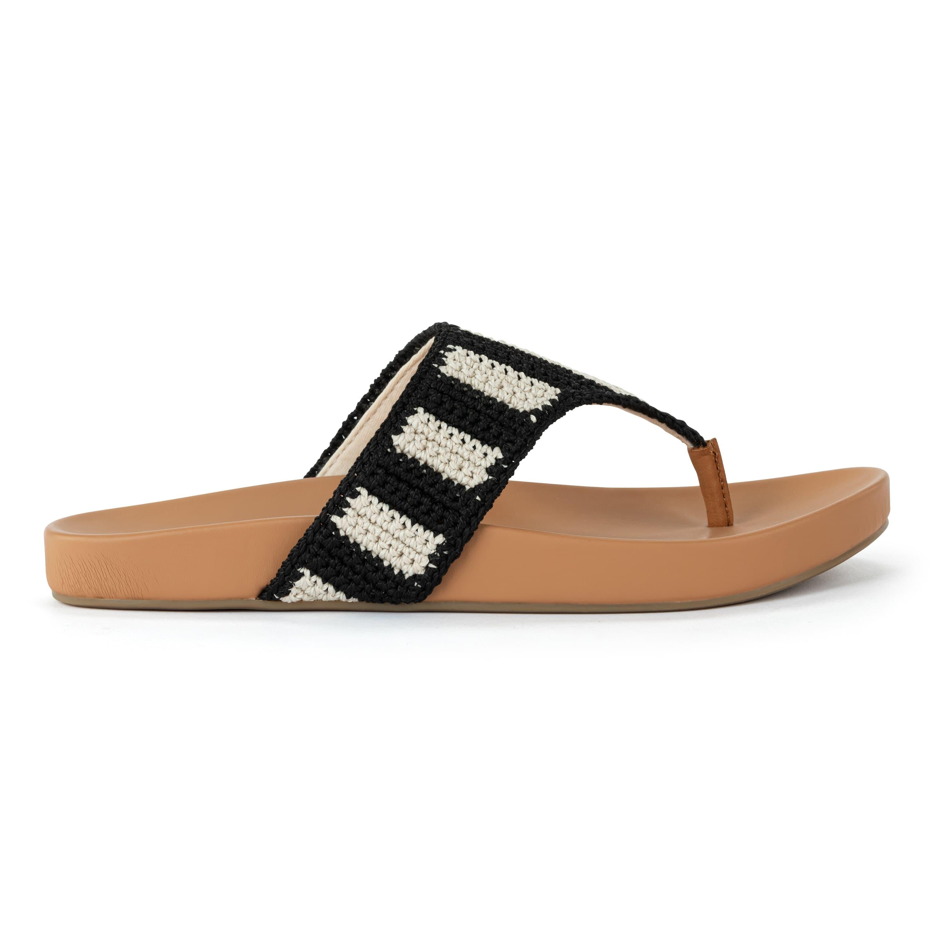 The Sak Everly Sandal - Hand Crochet - Black Stripe