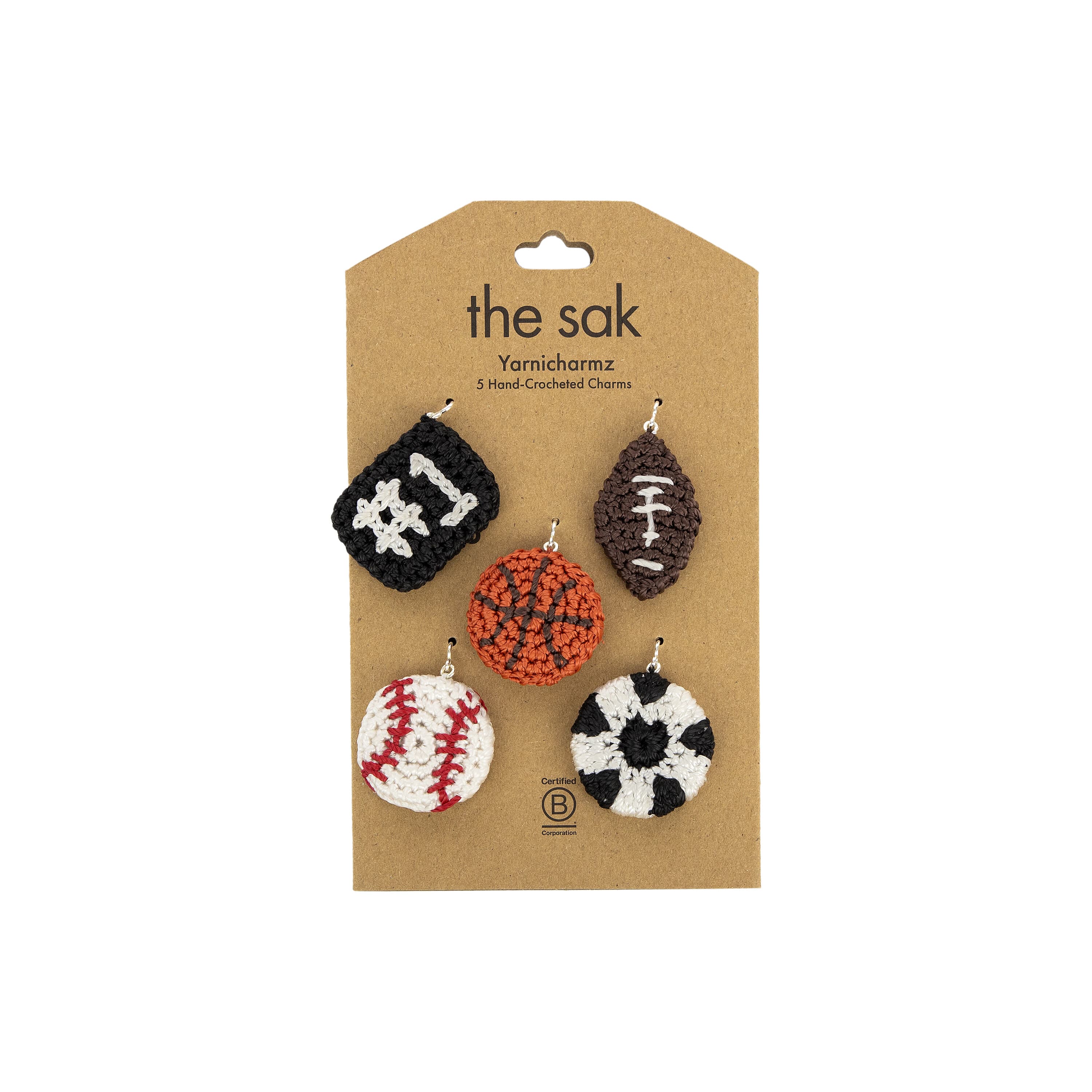 The Sak Yarnicharmz 5 Pack - Hand Crochet - Sports