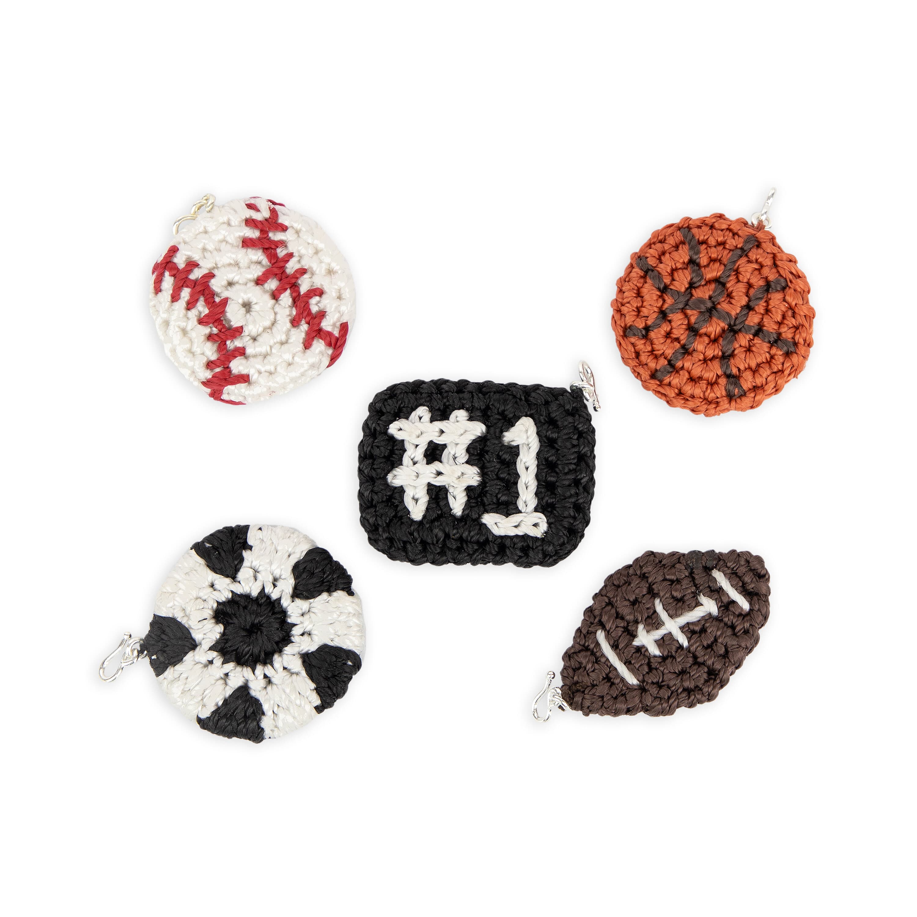 The Sak Yarnicharmz 5 Pack - Hand Crochet - Sports