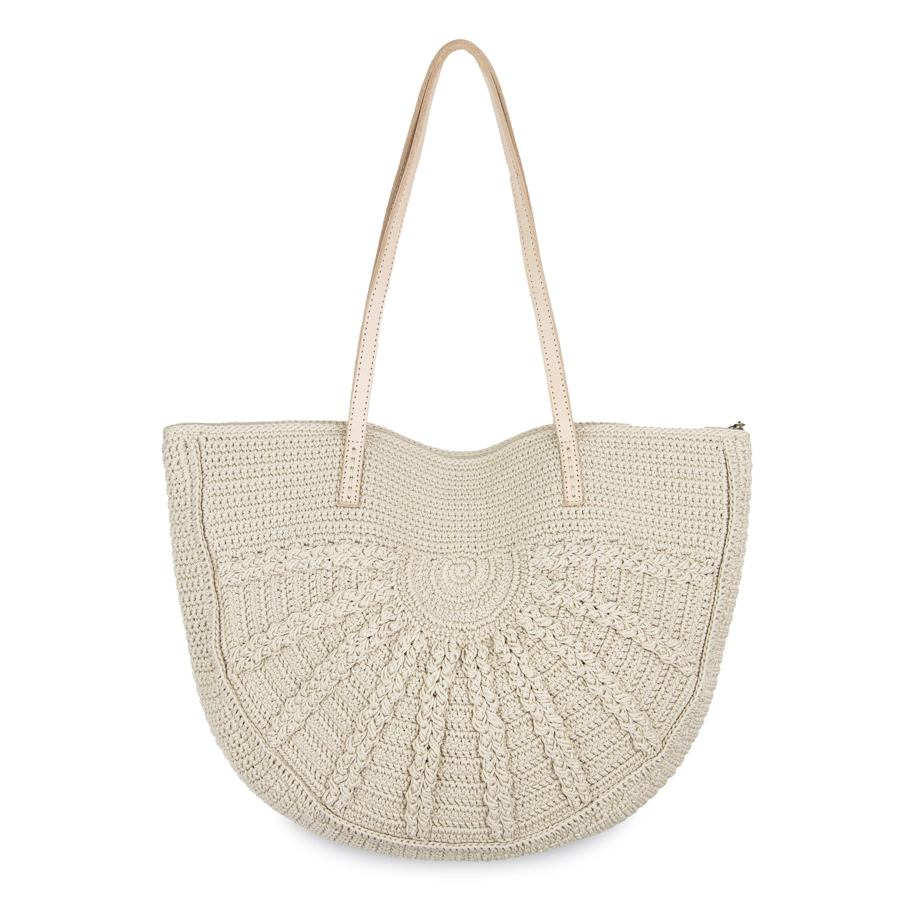 The Sak Faye Large Tote - Hand Crochet - Ecru Sunbeam