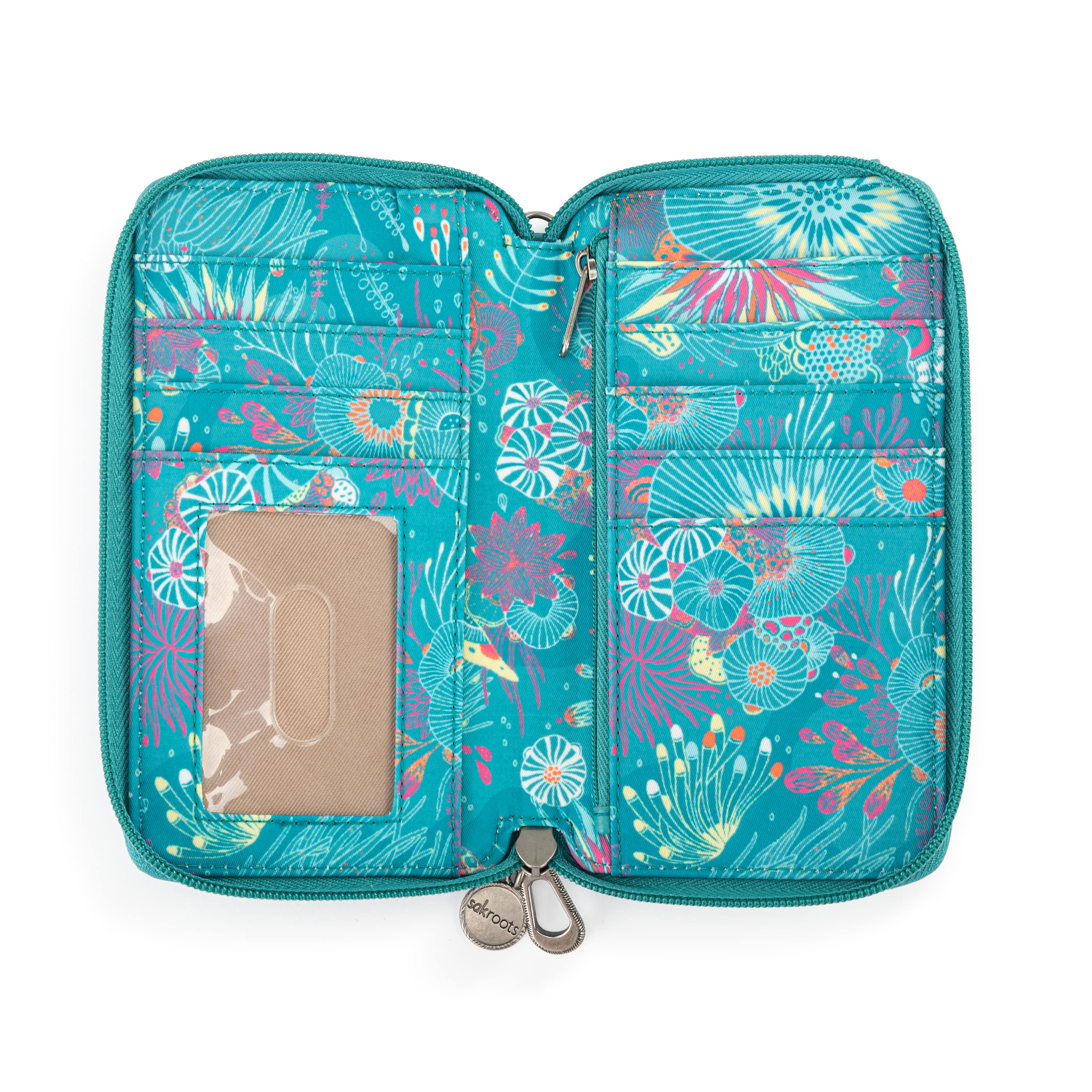 Sakroots Salinas Smartphone Wallet - EcoTwill - Deep Teal Seascape