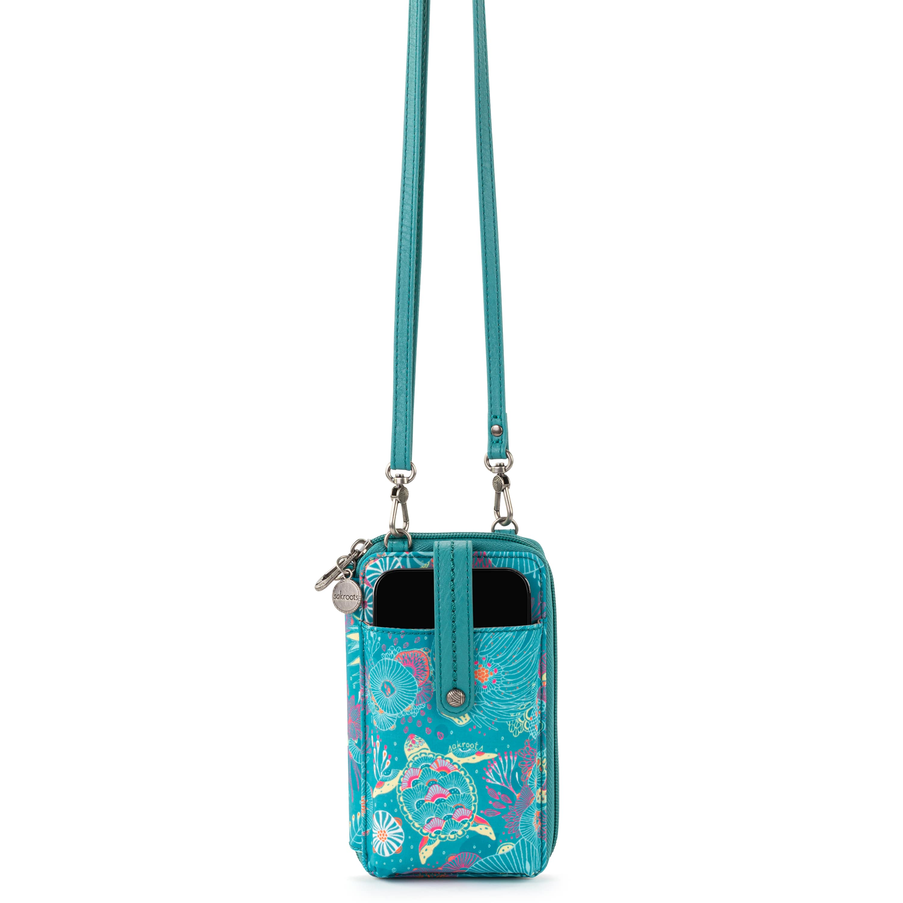 Sakroots Salinas Smartphone Wallet - EcoTwill - Deep Teal Seascape