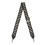 The Sak Crochet Crossbody Strap - Hand Crochet - Black Diagonal Stripe