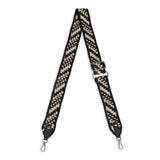 The Sak Crochet Crossbody Strap - Hand Crochet - Black Diagonal Stripe