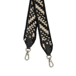 The Sak Crochet Crossbody Strap - Hand Crochet - Black Diagonal Stripe