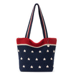 The Sak Casual Classics Tote - Hand Crochet - Denim Natural Stars