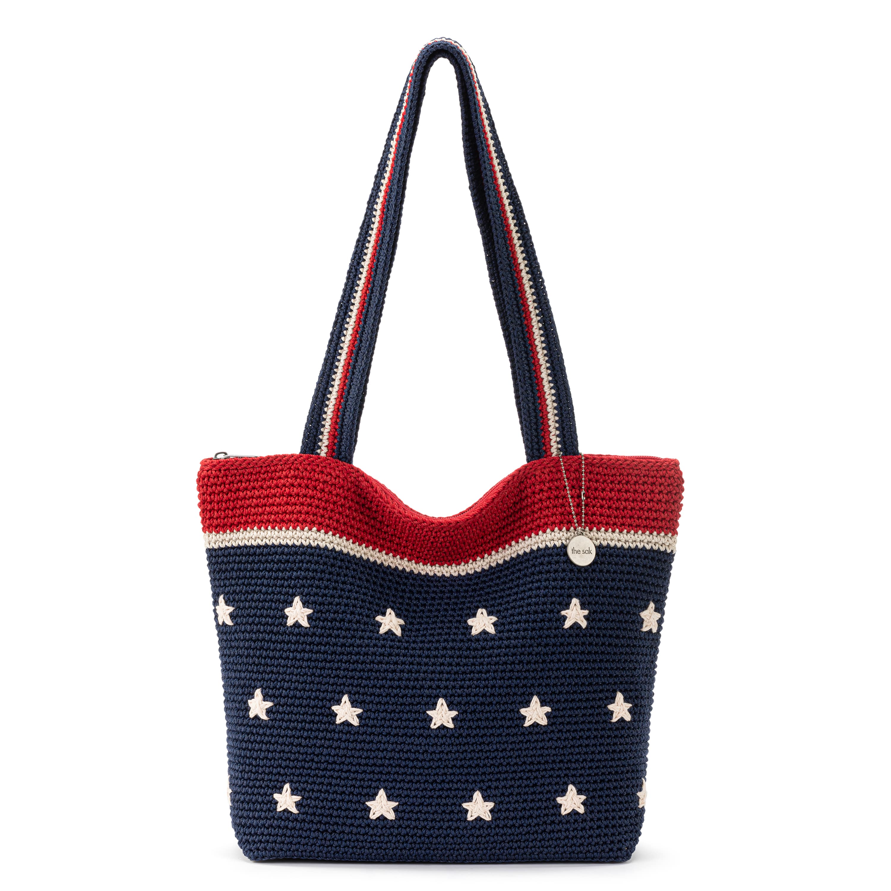 The Sak Casual Classics Tote - Hand Crochet - Denim Natural Stars