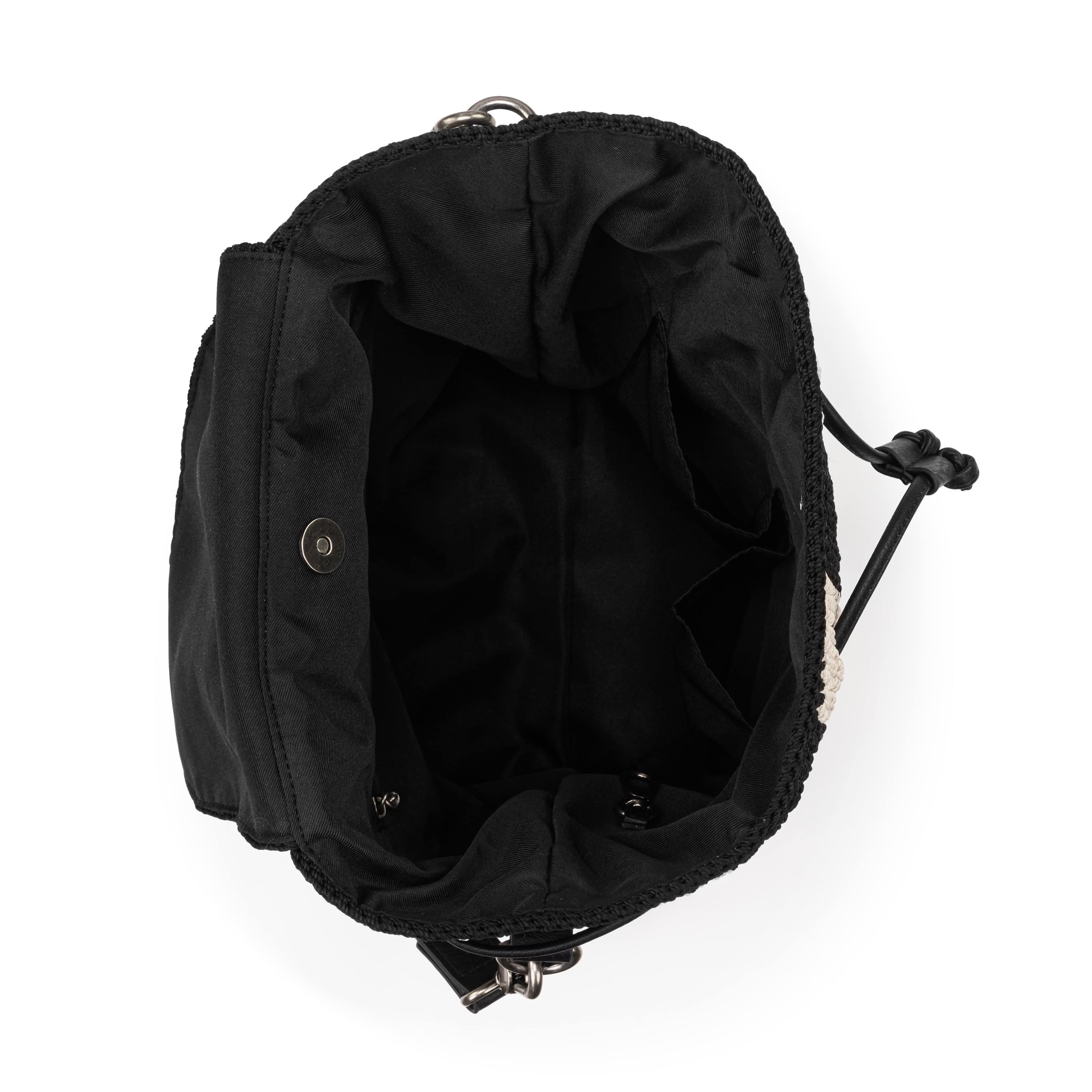The Sak Sayulita Backpack - Hand Crochet - Black Stripe