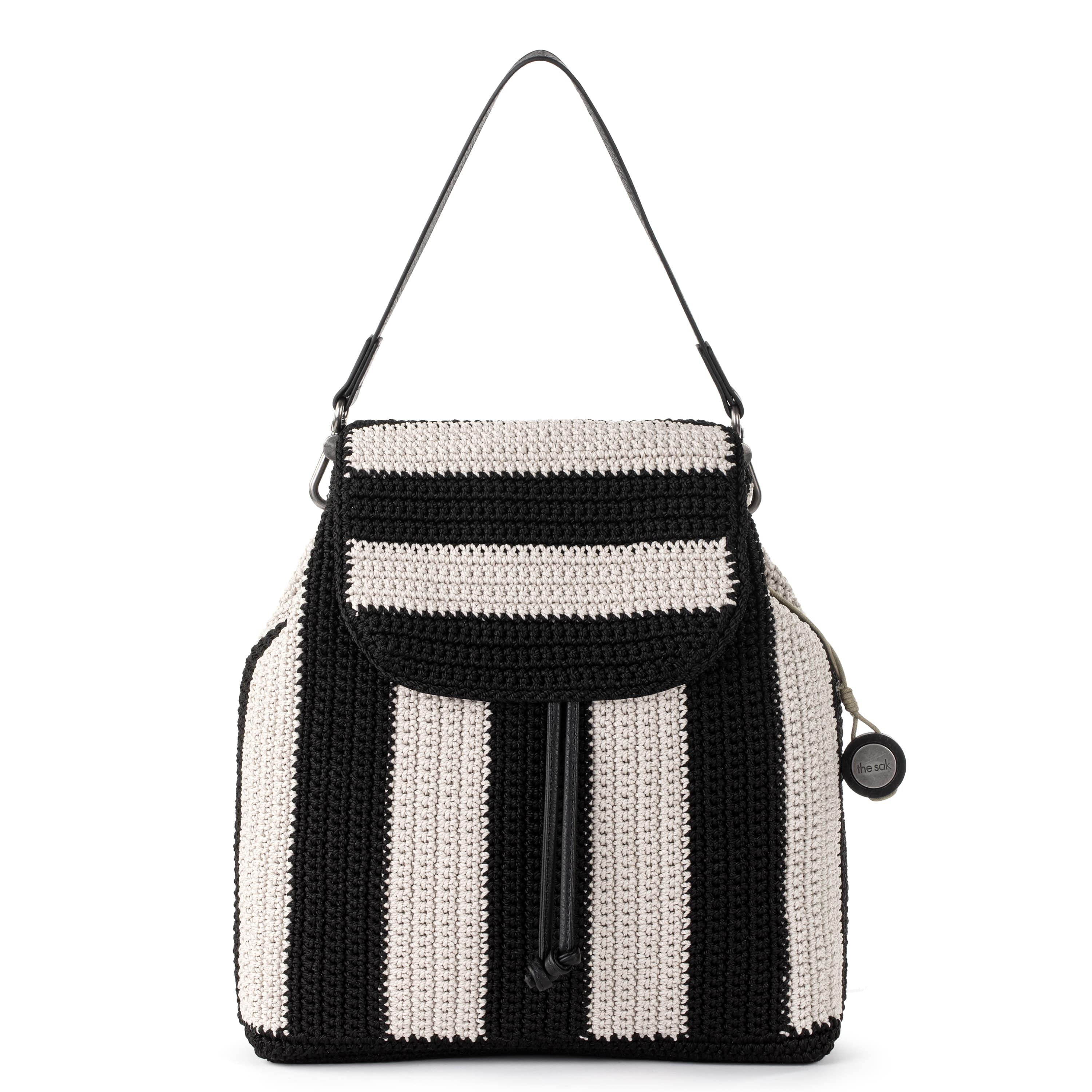The Sak Sayulita Backpack - Hand Crochet - Black Stripe