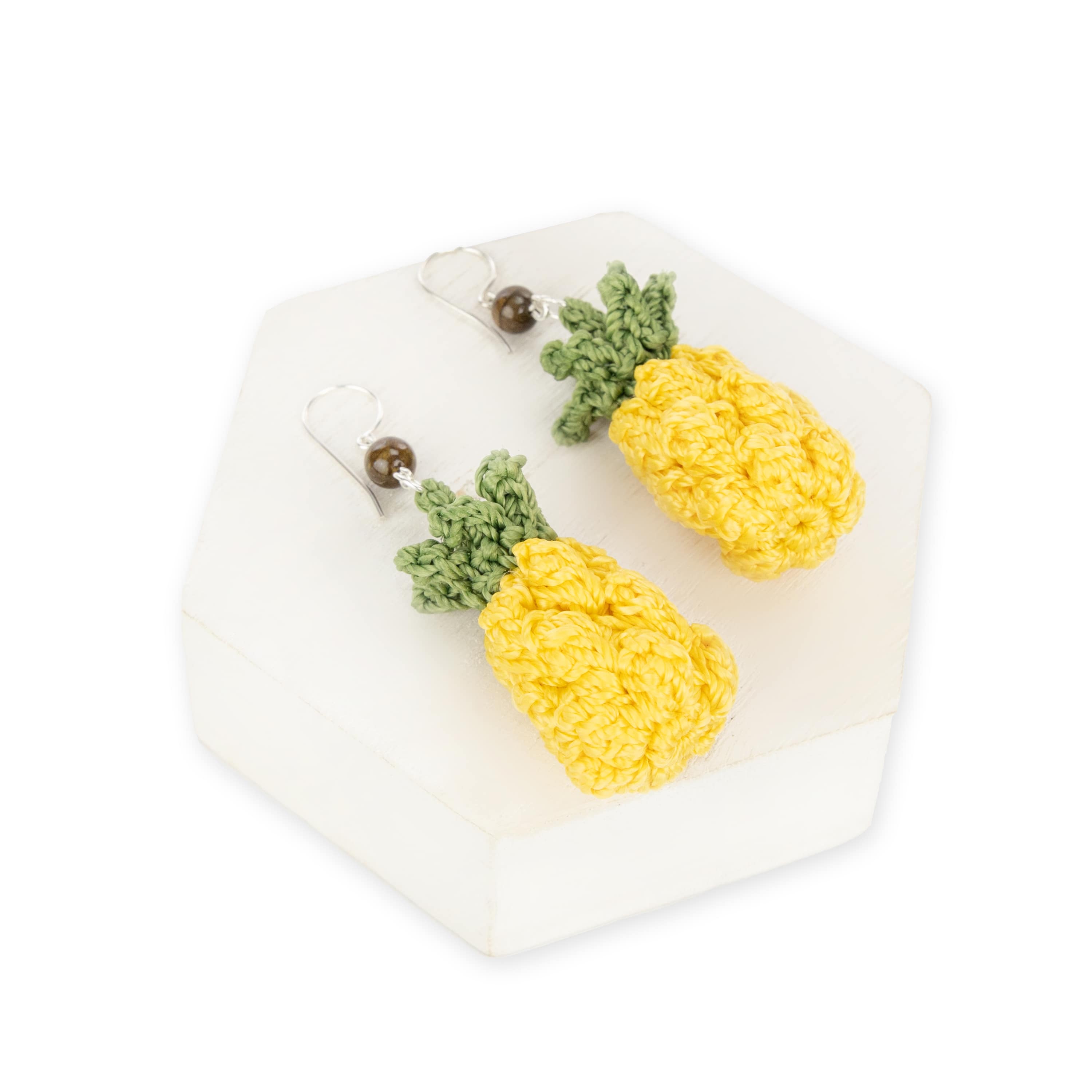 The Sak Cyrus Charm Earrings - Hand Crochet - Pineapple
