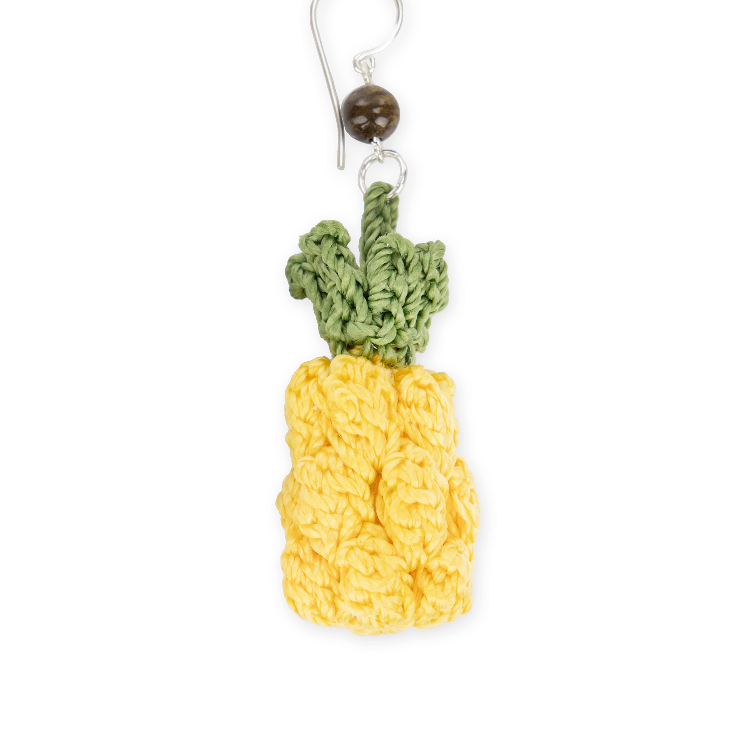 The Sak Cyrus Charm Earrings - Hand Crochet - Pineapple