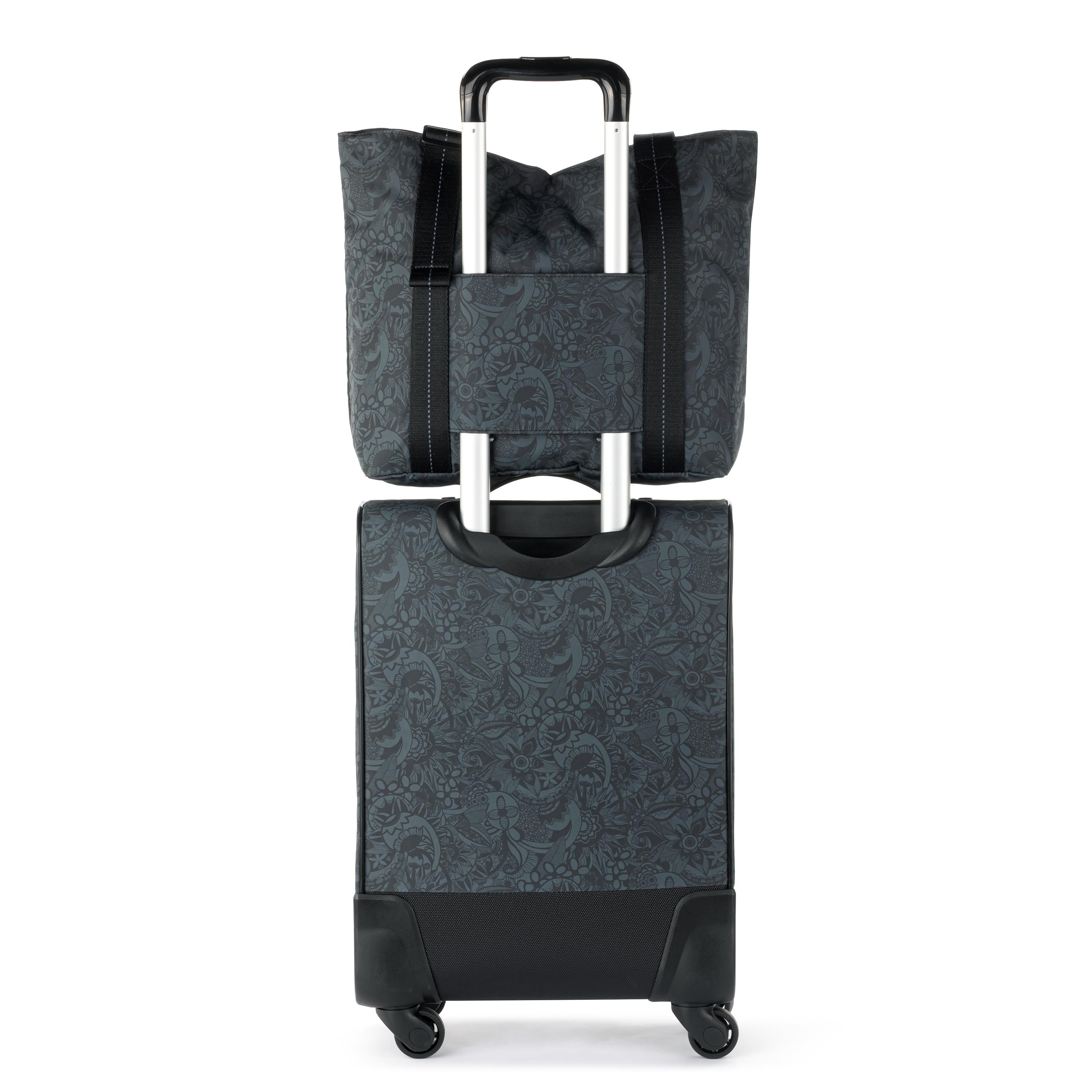 Sakroots On The Go 21" Spinner Luggage Bundle - EcoTwill - Black Spirit Desert