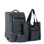 Sakroots On The Go 21" Spinner Luggage Bundle - EcoTwill - Black Spirit Desert