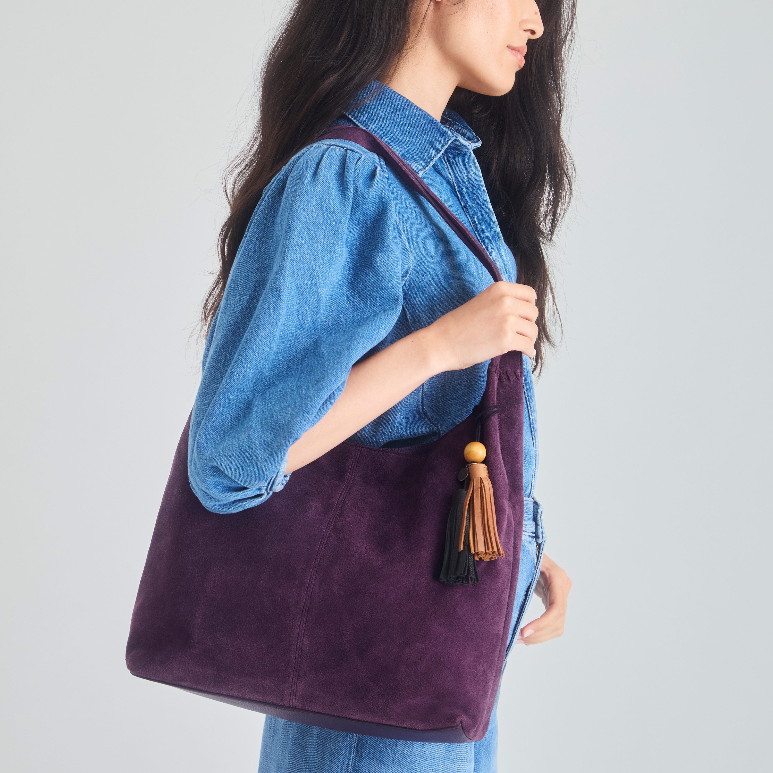 The Sak Huntley Hobo - Leather - Aubergine Suede