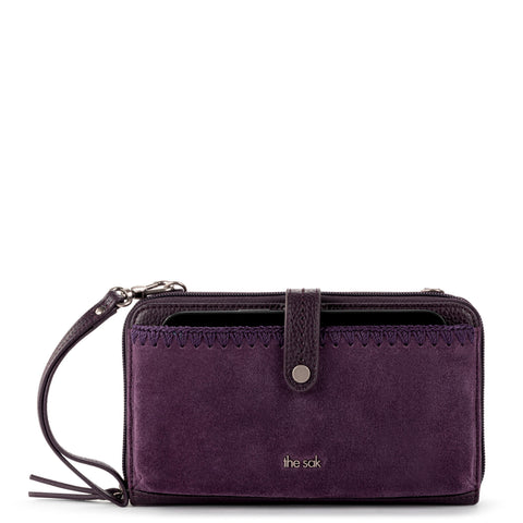 The Sak Iris Smartphone Wallet - Leather - Aubergine Suede