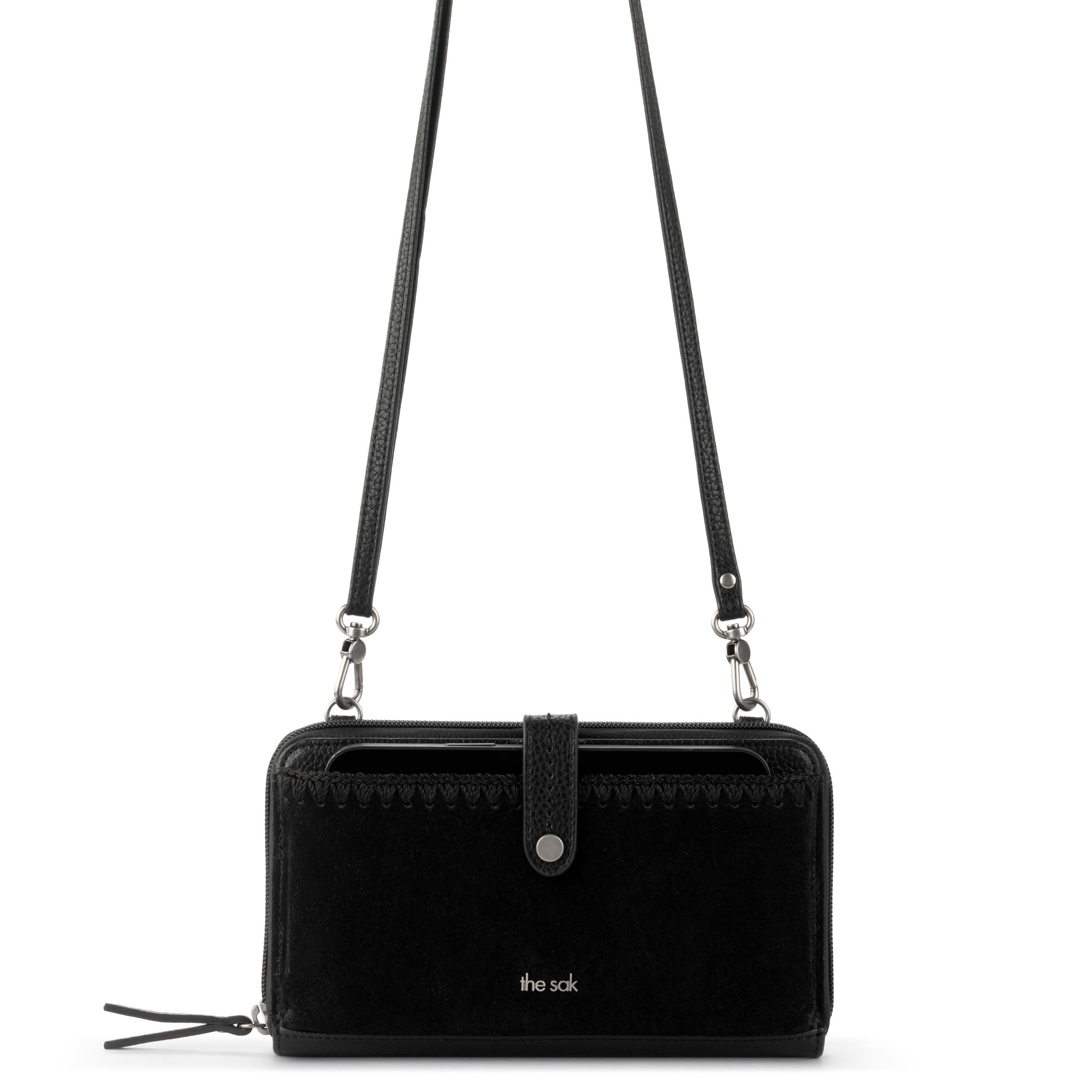 The Sak Iris Smartphone Wallet - Leather - Black Suede Block