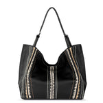The Sak Los Feliz Large Tote - Leather - Black Neutral Seminyak