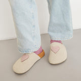 The Sak Bolinas Clog - Hand Crochet - Ecru Rosewood Heart